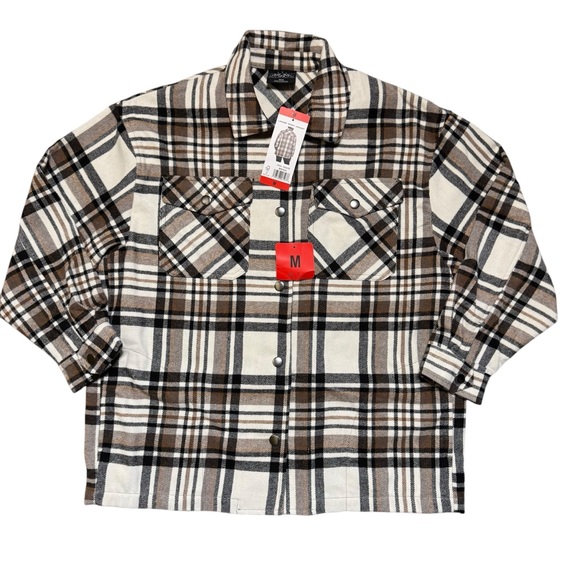 HFX Women's Flannel Snap Front Shacket Jacket Shirt Size Medium NWT - Picture 1 of 10
